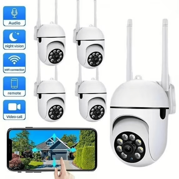 2/4pcs 1080p HD 5G Smart Home Safety Camera - All-Weather Color Night Vision, Pan/Tilt/Zoom, Bidirectional Audio, Pet Monitor With Movement Alerts - Wireless Indoor/Outdoor Security Cam