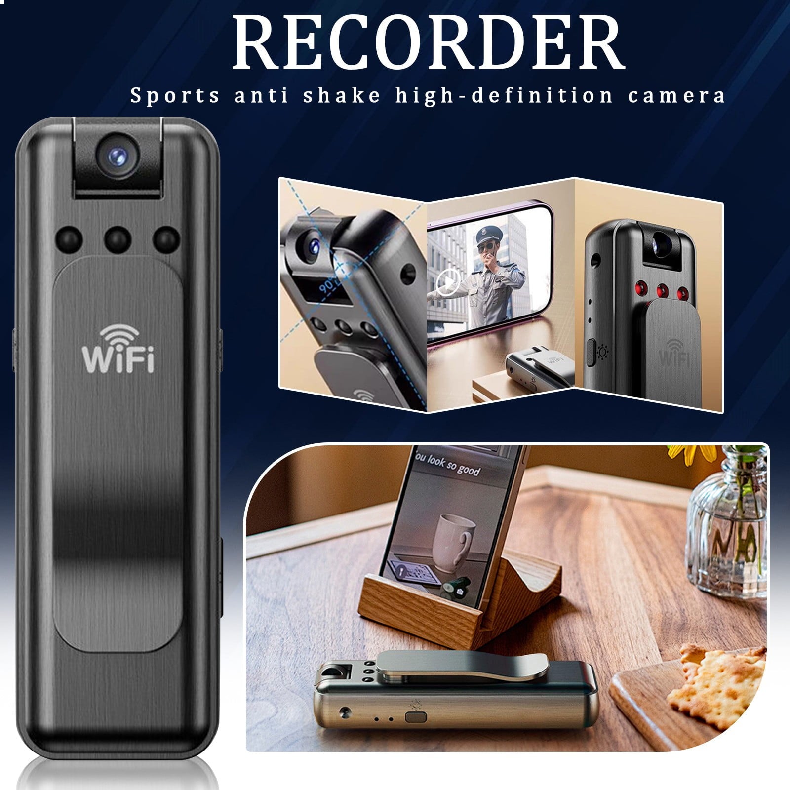 BallsFHK Body Camera Video Recorder, 1080P Small Portable Wearable Hidden Cameras With Clip & Night , Micro Pocket Body Worn Cam For Sport, Pet, Home , Secur,Work Record