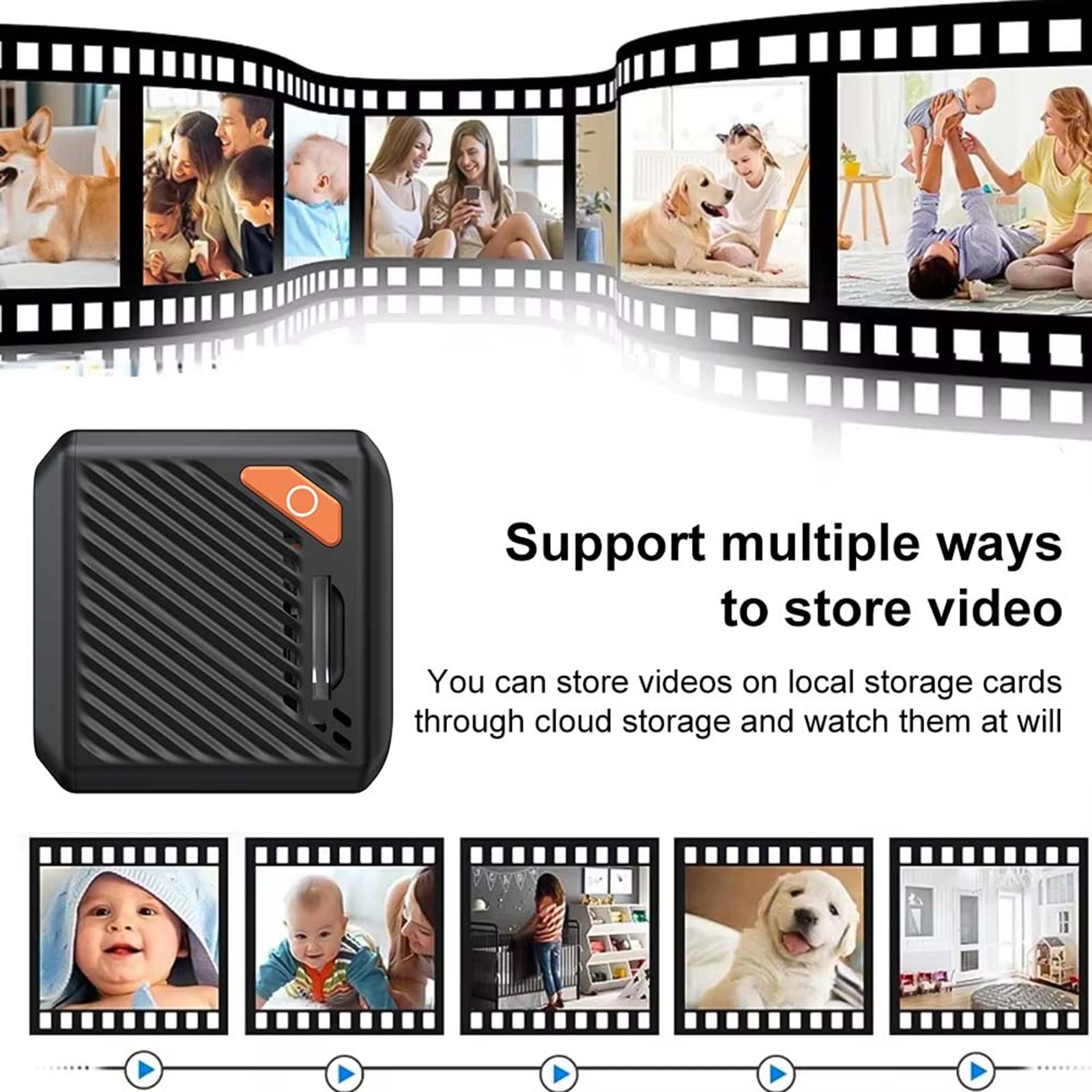 1080P WiFi Security Camera Indoor - Wireless Small Home Camera with Night Vision, 140° Wide Angle, Motion Detection & Alerts, 2.4GHz for Baby/Pet Monitoring (Black, 1.34in)​​