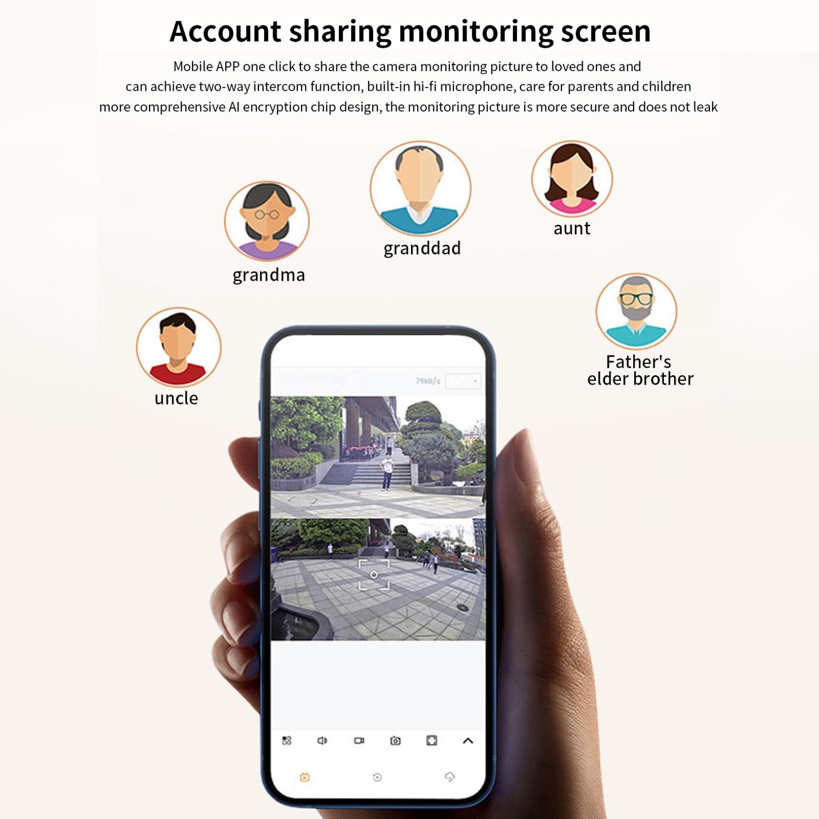 AZXY Wireless Security Camera,Smart Security Cameras,Indoor/Outdoor Smart Pet Monitors for Home,1080p Hd Night Vision Wifi 360 Smart Surveillance Camera