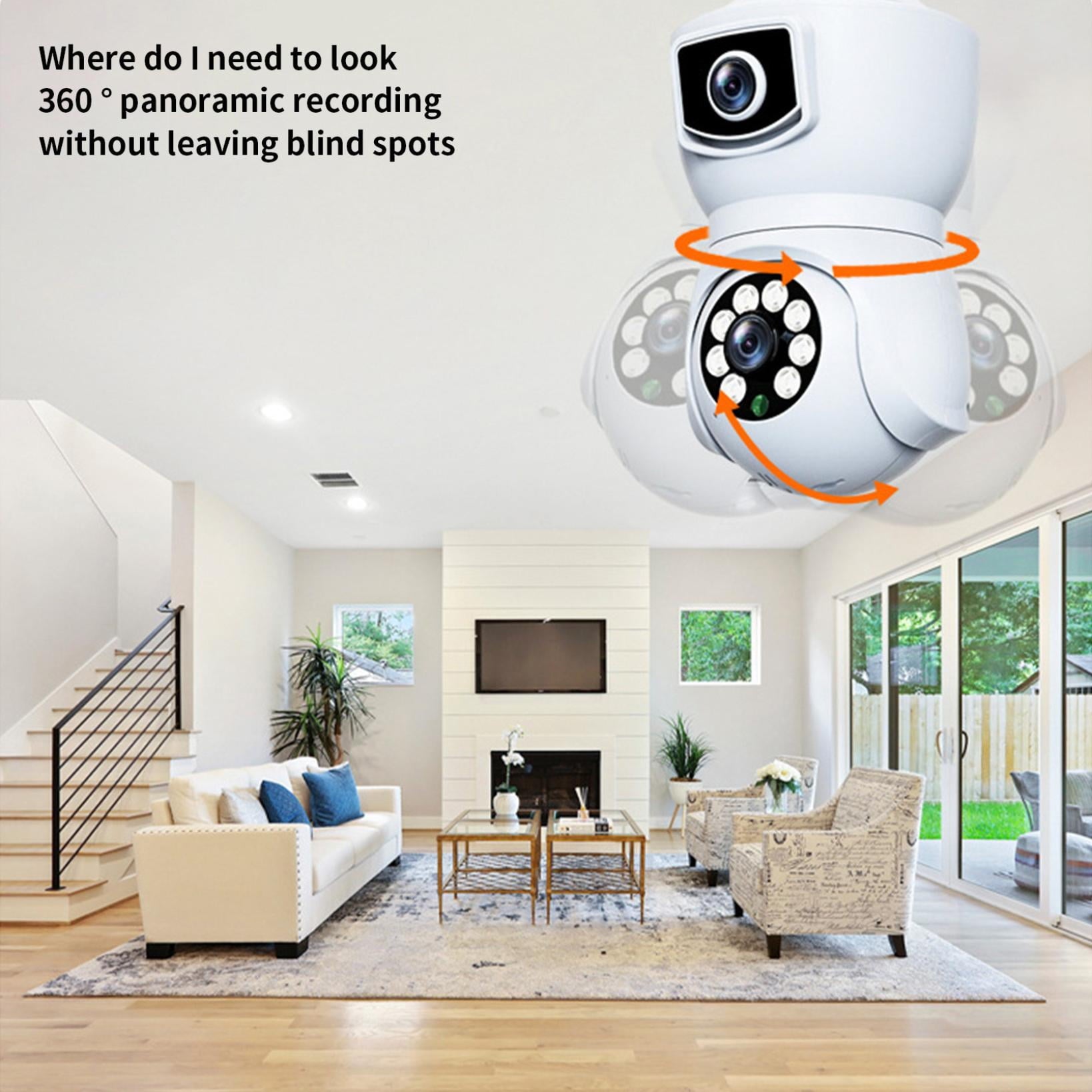 AZXY Wireless Security Camera,Smart Security Cameras,Indoor/Outdoor Smart Pet Monitors for Home,1080p Hd Night Vision Wifi 360 Smart Surveillance Camera