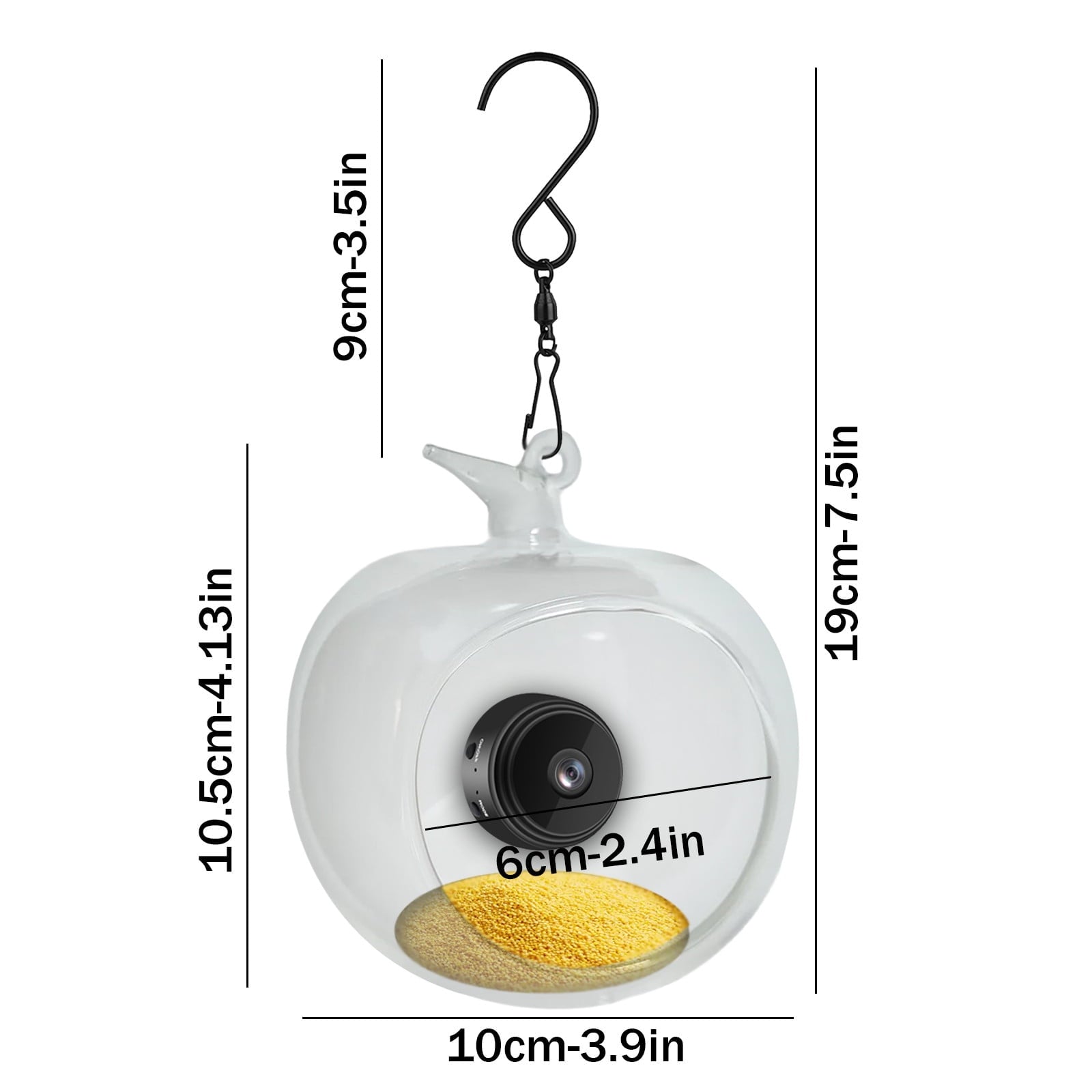 Bird Feeder with Camera, 2025 New Bird Feeder with Camera HD 1080P Night Version Video Camera, WiFi Hotspot Remote Connection with Mobile Phone for Outdoor Bird Watching Capture Photos - A