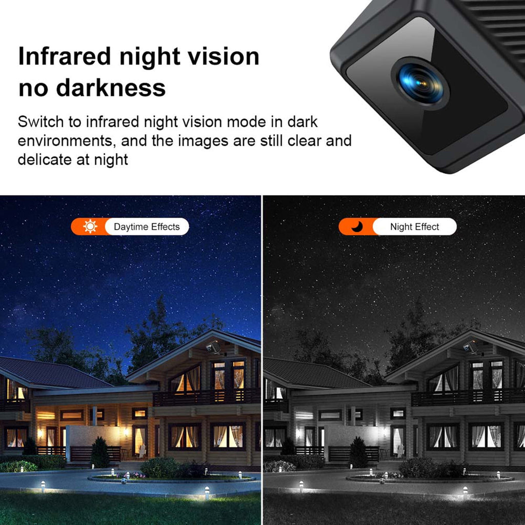 1080P WiFi Security Camera Indoor - Wireless Small Home Camera with Night Vision, 140° Wide Angle, Motion Detection & Alerts, 2.4GHz for Baby/Pet Monitoring (Black, 1.34in)​​