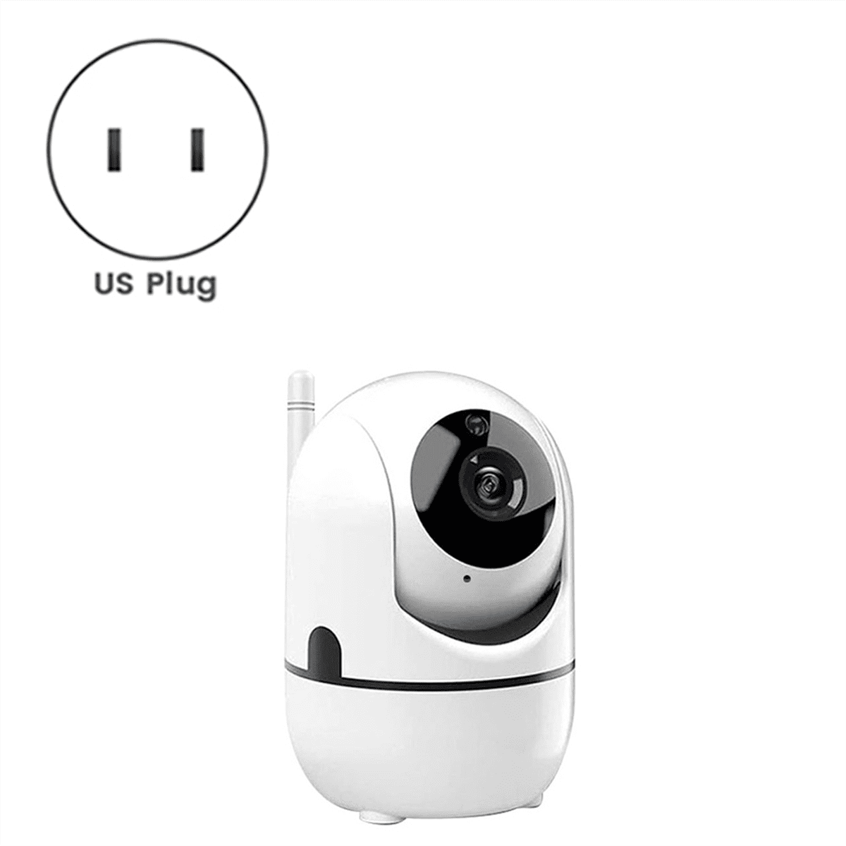 1080P Wireless Camera 355° Camera Mini Pet Video Surveillance Camera with Wifi Baby Monitor Smart Home Black US PLUG