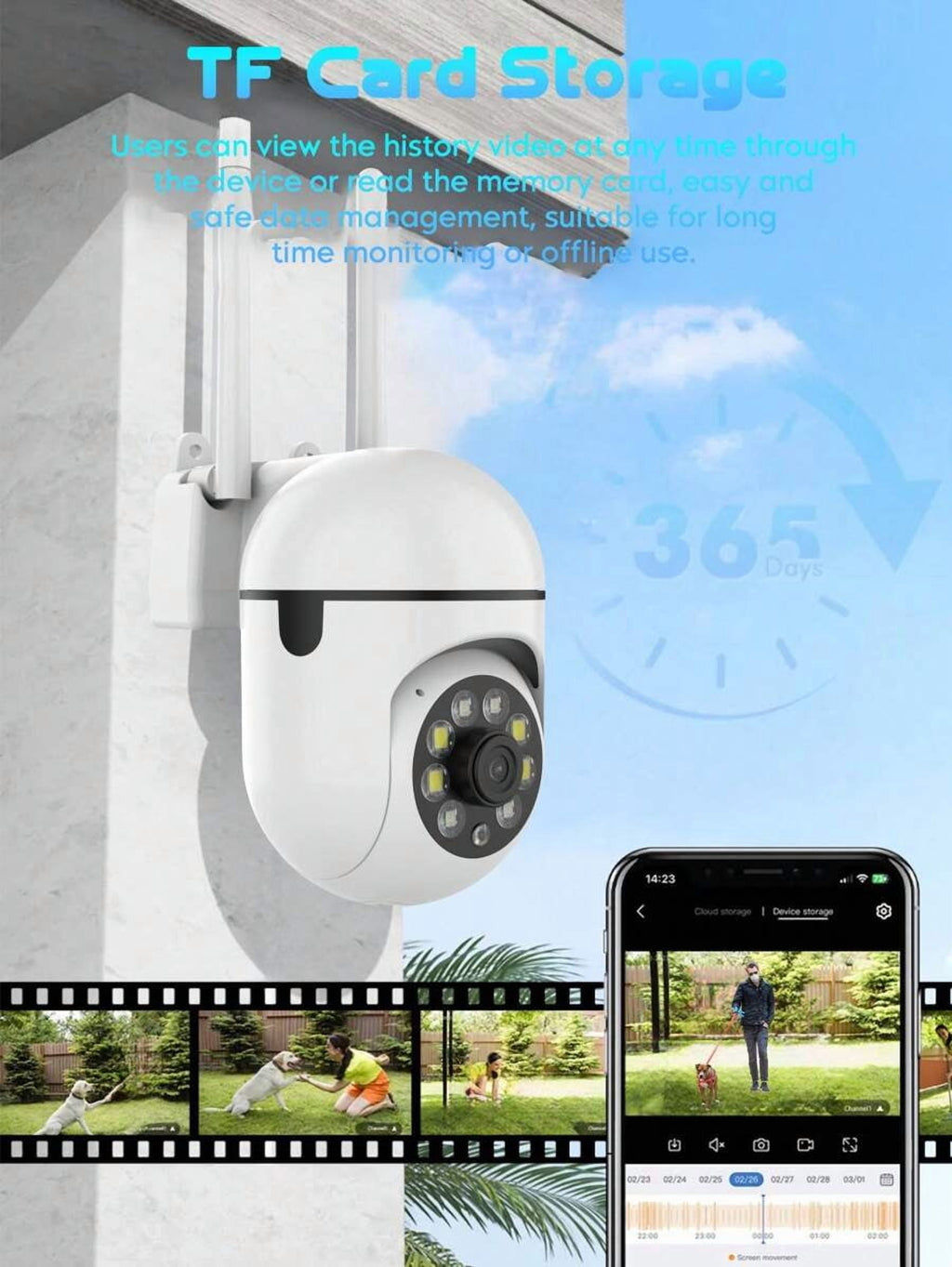 2/4pcs 1080p HD 5G Smart Home Safety Camera - All-Weather Color Night Vision, Pan/Tilt/Zoom, Bidirectional Audio, Pet Monitor With Movement Alerts - Wireless Indoor/Outdoor Security Cam