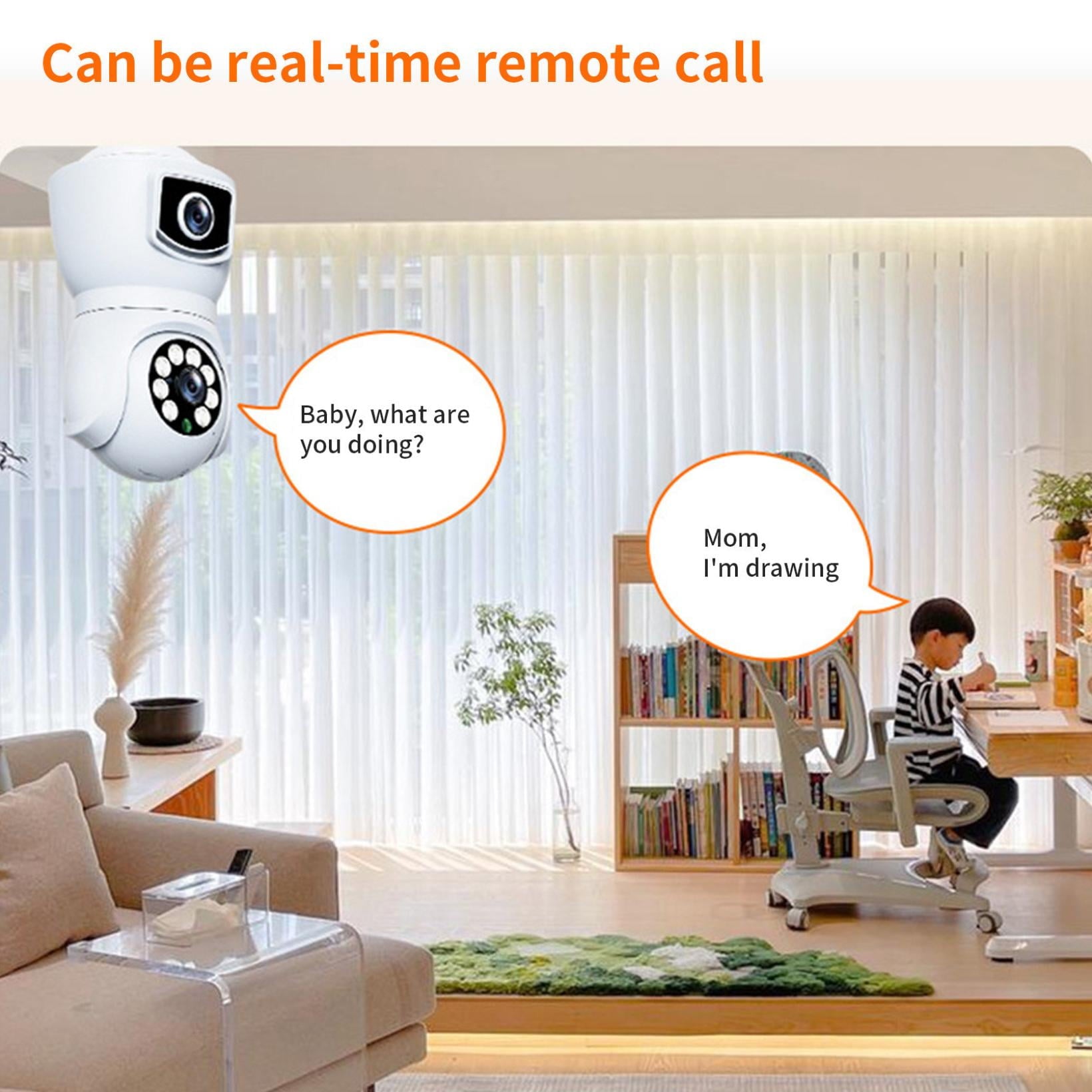 AZXY Wireless Security Camera,Smart Security Cameras,Indoor/Outdoor Smart Pet Monitors for Home,1080p Hd Night Vision Wifi 360 Smart Surveillance Camera