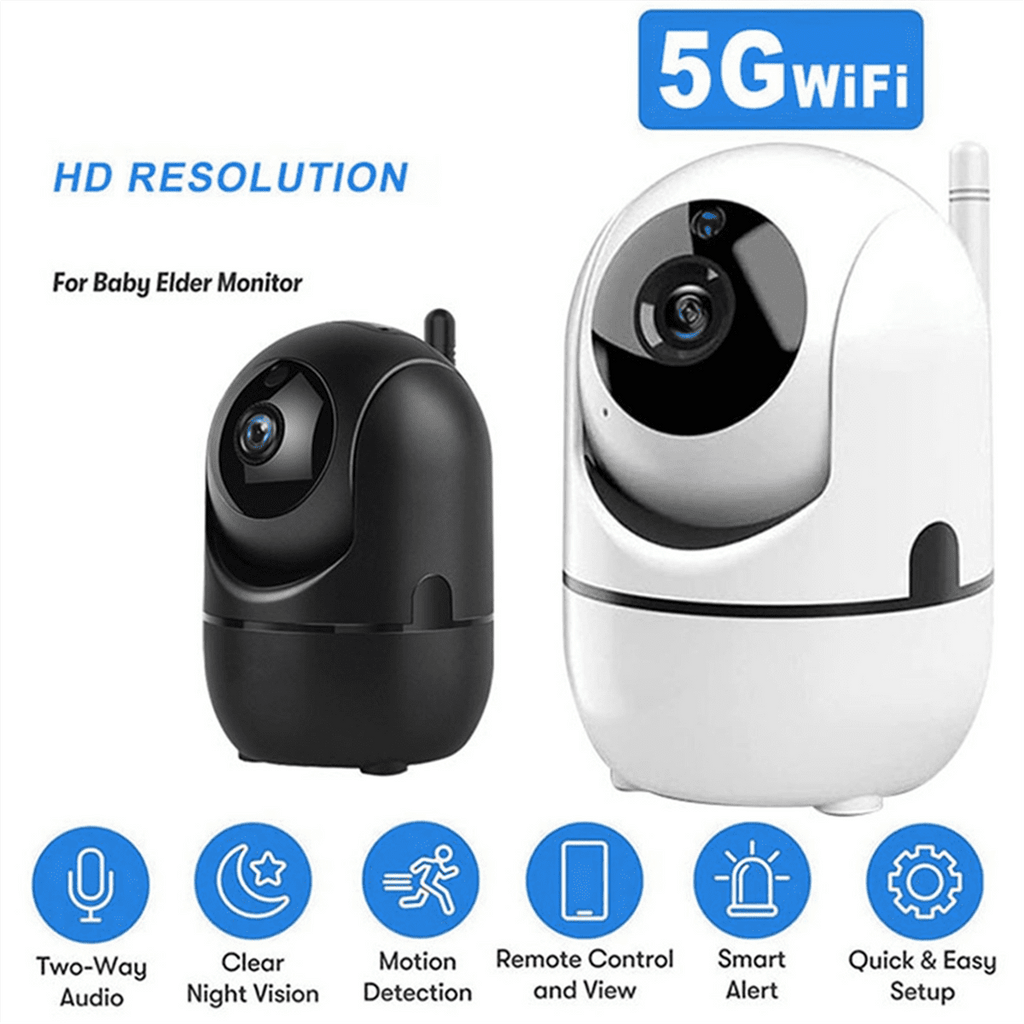 1080P Wireless Camera 355° Camera Mini Pet Video Surveillance Camera with Wifi Baby Monitor Smart Home Black US PLUG