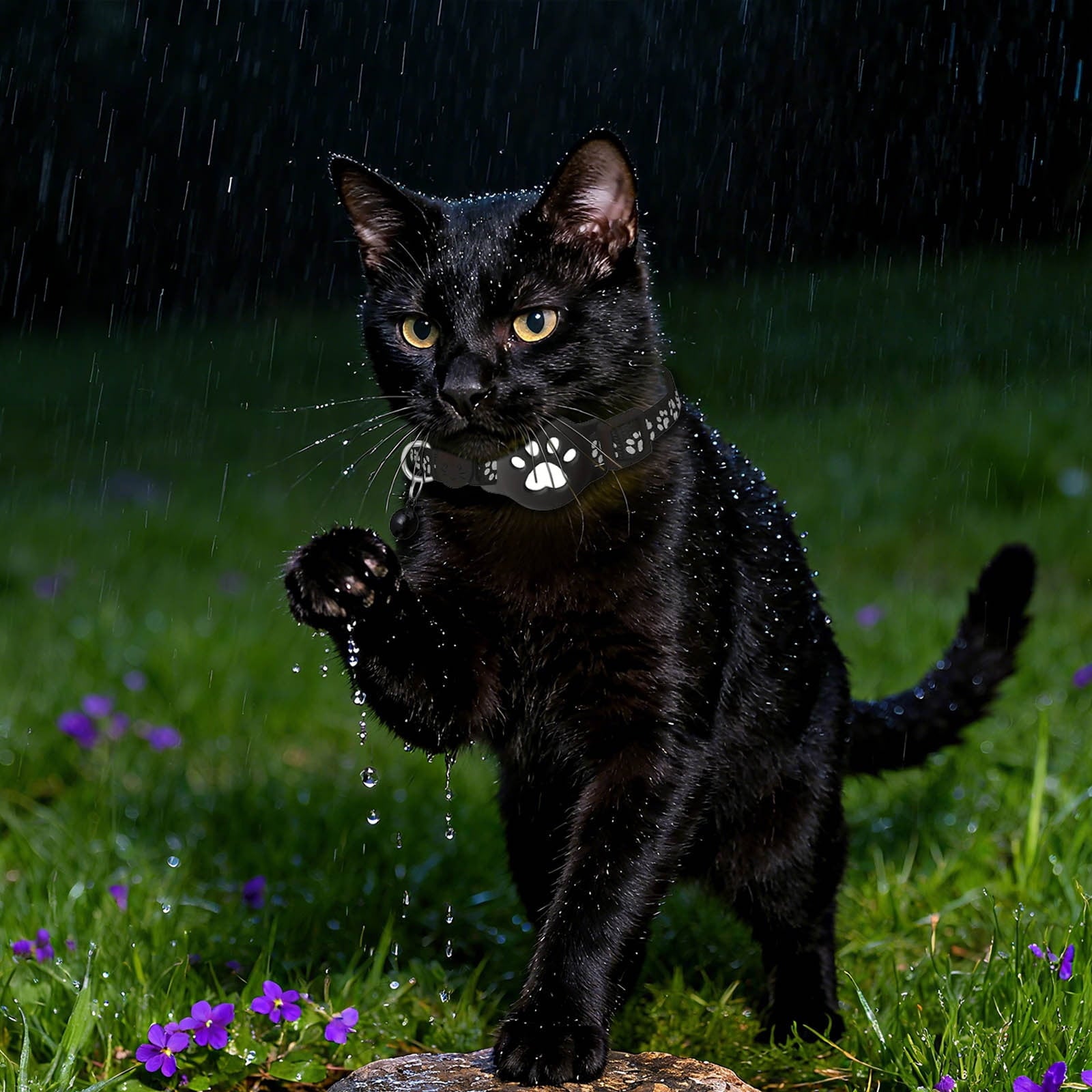 Cat Collar for Small Cats,Real Time Cat GPS No Monthly Fee,no Sim Required, Pet Anti Lost Recorder GPS Collars Works with Only, Waterproof, Reflective Strip to Choice